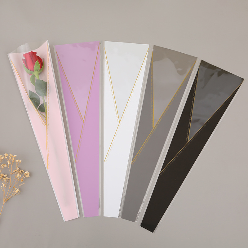 Golden Triangle single bag single rose flower packaging bag bouquet material Valentine's Day Goddess Festival manufacturers in stock