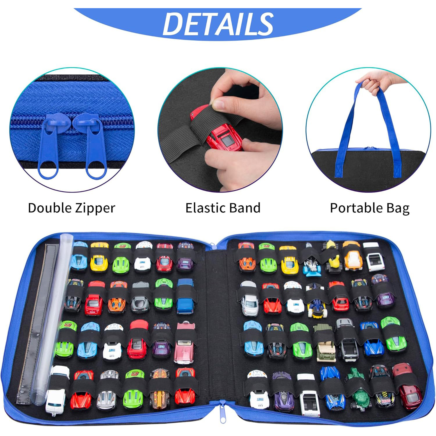 Picture of Cross-border portable toy car storage bag portable felt children's toy car storage bag can hold 52 toy cars