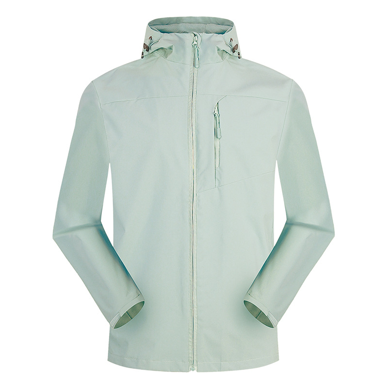 Picture of New Fashionable Outdoor Soft Shell Single-Layer Solid Color Charge Clothes Spring and Autumn Travel Mountaineering Jacket Hooded Jacket in stock Printing