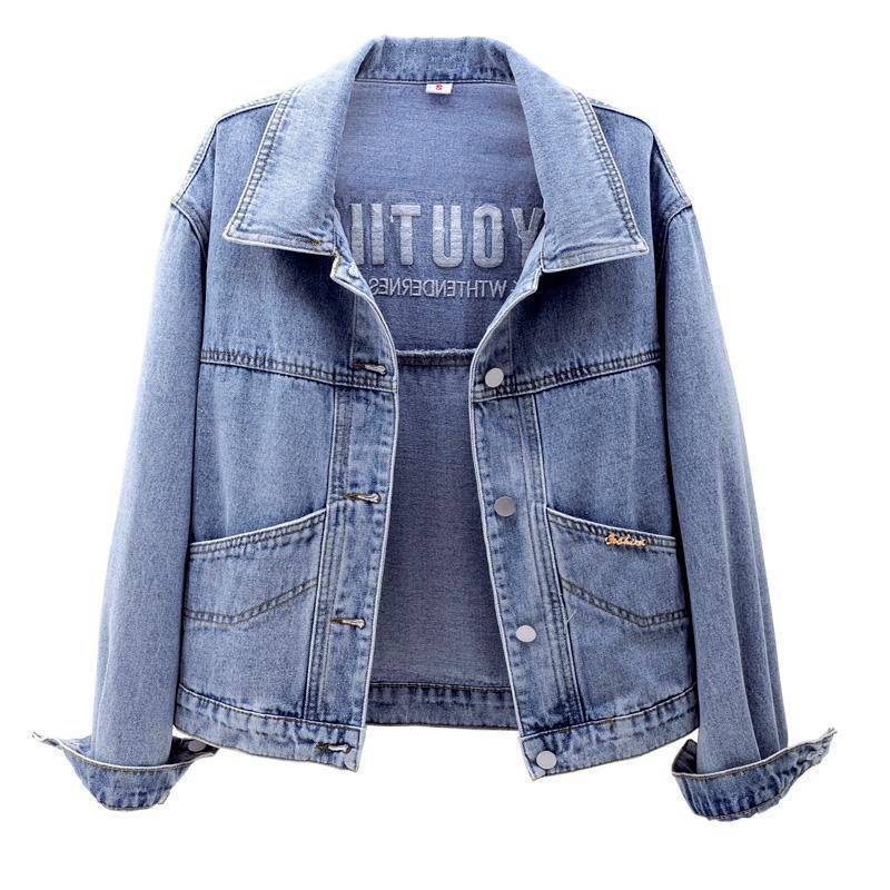 Picture of Embroidered Denim Jacket Women's Spring Clothing 2025 New Light Color Denim Short Jacket Women's Korean Style Loose Slim Easiest for Match