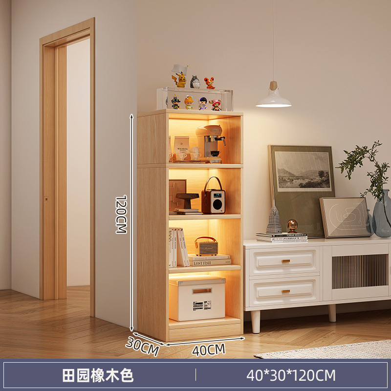 Picture of Bookshelf floor-standing storage rack against the wall next to the TV cabinet, storage cabinet for living room multi-layer household with narrow gap corner books