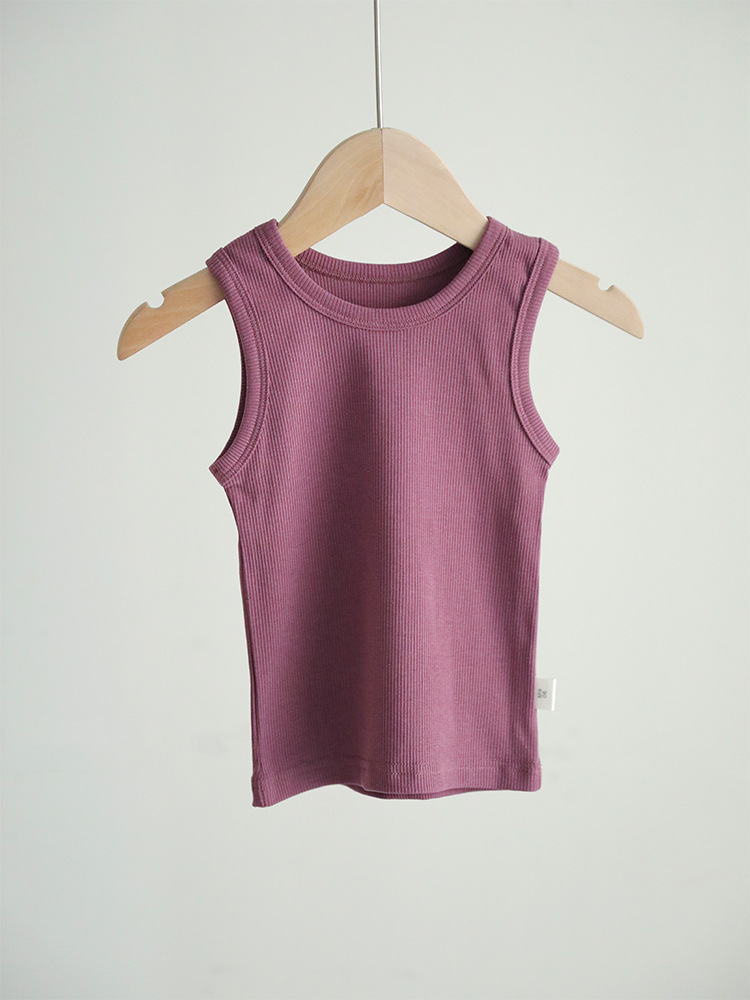 Picture of 2025 Children's Threaded Vest Youcan Silk Cotton Thin Round Neck Base Shirt Baby's Sleeveless T-shirt for Boys and Girls
