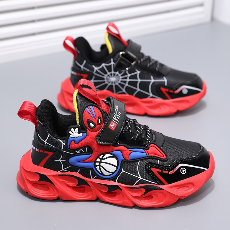 Spiderman Boy's Shoes with Light 2025 Autumn Children's sneaker Leather Non-slip Lightweight Children's Running Shoes