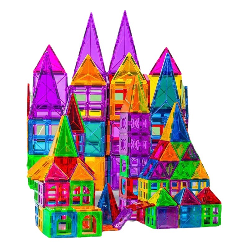 Picture of Children's large color window magnetic pieces wholesale building blocks supplementary magnetic building blocks educational toys wholesale