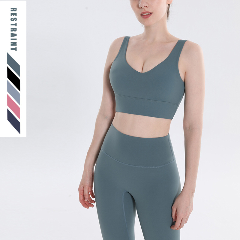 lulu Yoga Suit Women's Summer Beauty Back Fitness Suit Morning Run Sports Suit No Embarrassment Line Yoga Pants