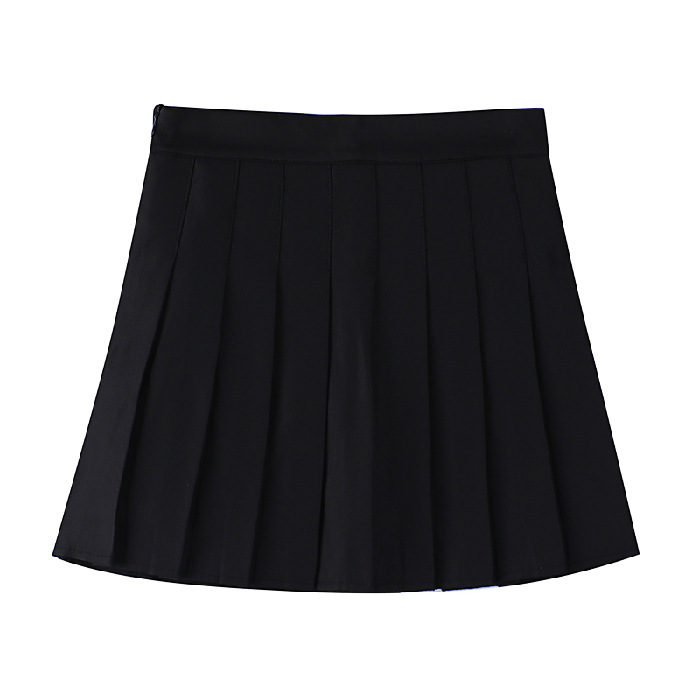 Picture of Four Seasons Short Skirt Women's Pleated Skirt JK Uniform Skirt Fashion Skirt (Long Safety Pants Zipper Button)