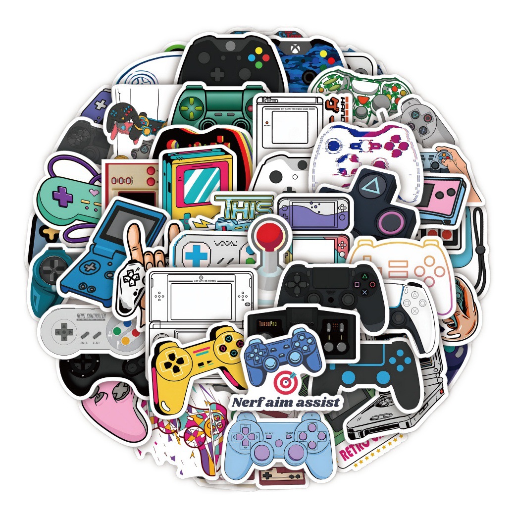 50 new cross-border Game handle graffiti stickers luggage helmet computer water Cup children's toy stickers