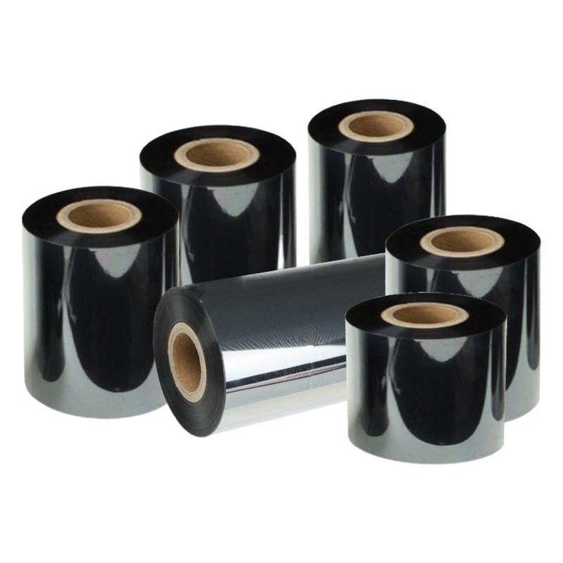 110*300 wax-based carbon tape thermal transfer coated paper tag label paper bar code black wax-based printer ribbon