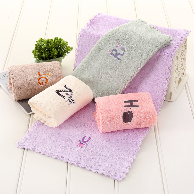 Factory wholesale plain cartoon candy 25*50 soft small towel wash face towel gift kindergarten children's towel