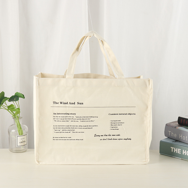 Three-dimensional white printing single shoulder canvas bag advertising gift canvas bag printed logo portable cotton bag satchel