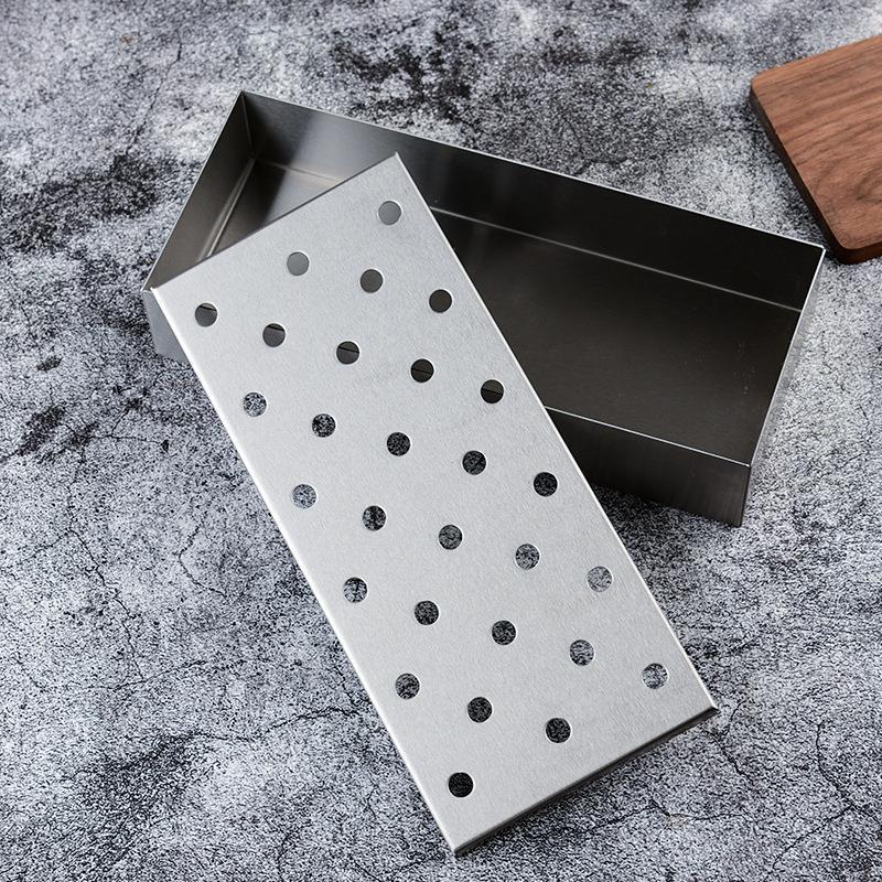 Picture of Amazon stainless steel smoked box spot wholesale new outdoor barbecue supplies Bacon Grill smoker box