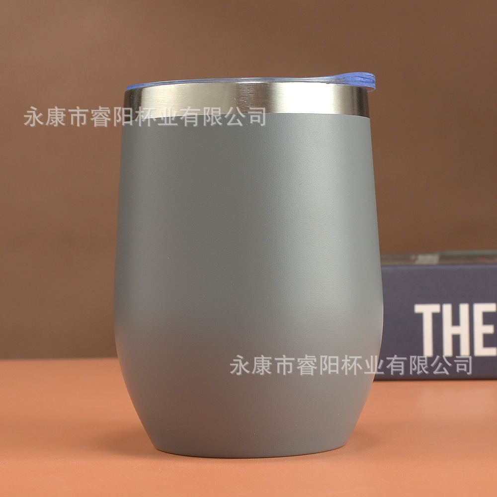 Picture of Cross-border Amazon swig eggshell cup U-shaped egg cup 304 stainless steel double layer 12oz in stock handle red wine cup