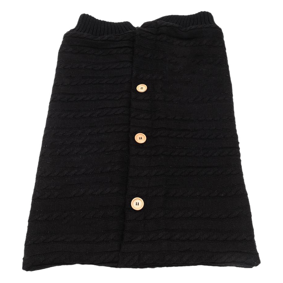 Wool Knitted Velvet Thickeneded Button Sleeping Bag, Warm and Anti-Jump Sleeping Bag, Baby Outdoor Stroller Sleeping Bag