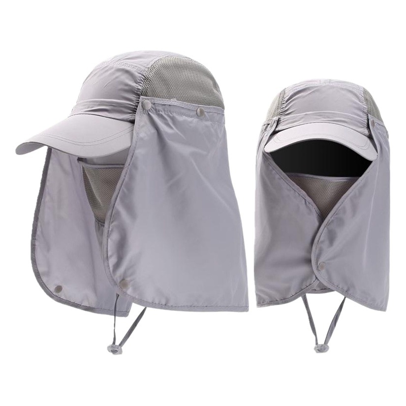 Hat Sun Protection Summer Men's Large Brim Outdoor Mountaineering Face-Covering Fishing Hat Quick-Drying Detachable Sun Hat