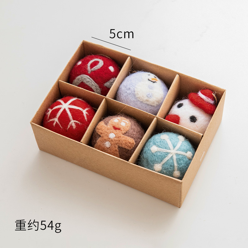 Picture of NUCHI Cross Border Christmas Decoration Wool Felt Snowflake Christmas Tree Decoration Ball Small Pendant Christmas Decoration Hanging Ornament