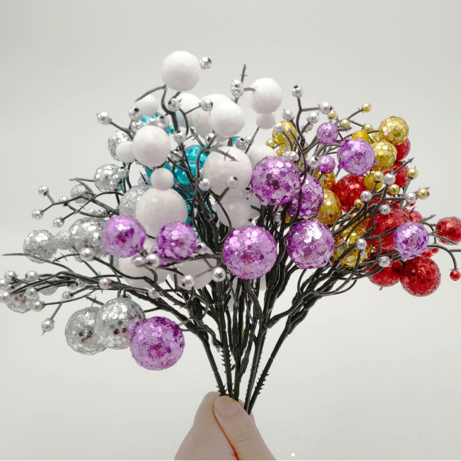 Cross-border Christmas decorations Christmas berries pomegranate fruit artificial flower golden fruit string cuttings handmade material decoration