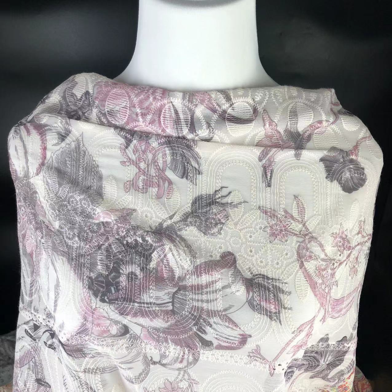 Xiaojun Textile Floral Pattern Computer Embroidery Printed Fabric Chinese Print Children's Clothing Fabric Dress Han Dynasty