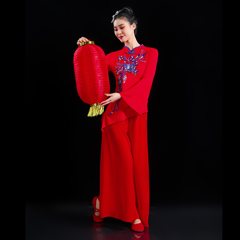 Chinese style Motherland Hello same style square dance classical Yangko costume Spring Festival Gala annual meeting opening dance big swing dress performance costume