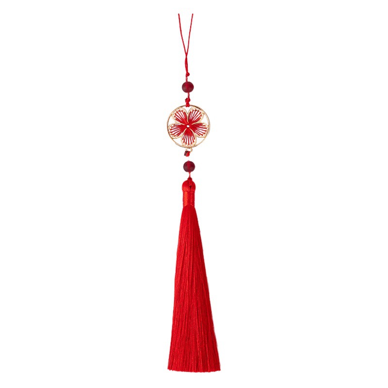 14cm Long Flower Full Moon Tassel Tassel Pendant Chinese Style Hanging Tassel Ancient Costume Pressed Placket Pendant Manufacturer Wholesale
