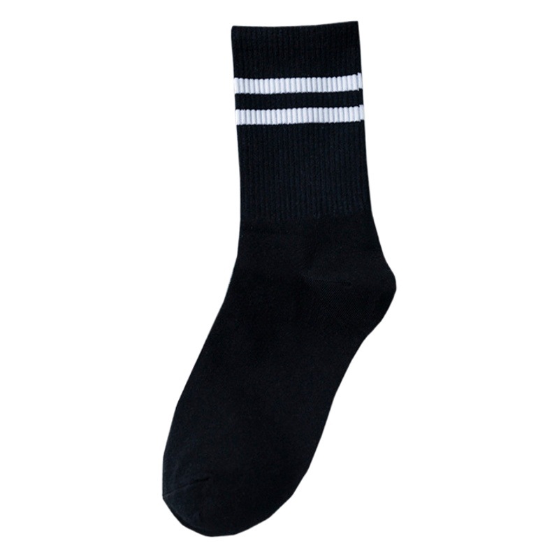 Picture of Socks women's mid-calf length socks men's deodorant cotton couple socks student stockings ins trendy long black white spring and autumn cotton socks