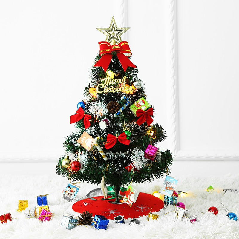 New mini Christmas tree 60cm60 Christmas tree package Christmas desktop Children DIY Christmas tree set