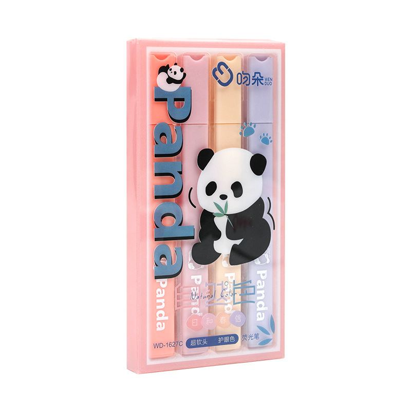 Picture of Kiss panda natural color square rod highlight pen ins cute high-looking hand account stroke key mark marker pen