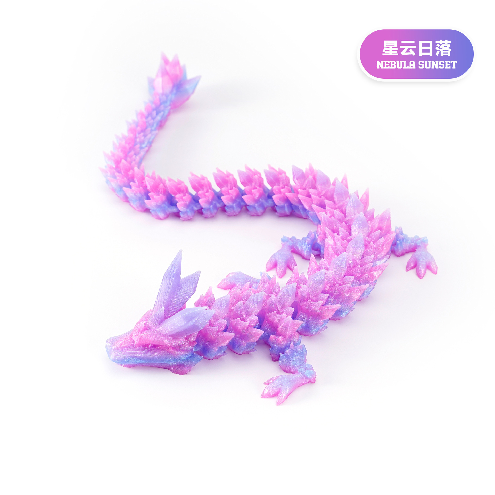 Picture of 3D printing cross-border hot selling ornaments joint movable Crystal Gem dragon ornaments hand-made suit dragon decoration