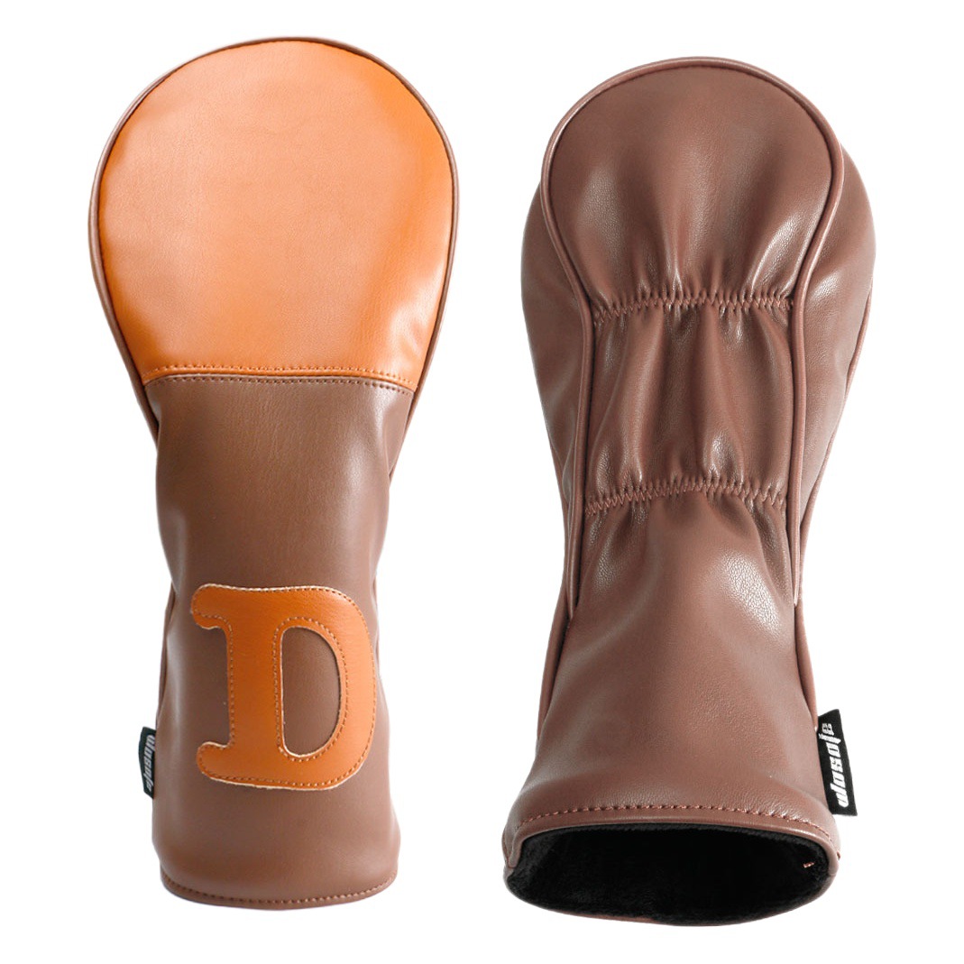 New golf wooden club cover club cap cover high-grade brown cross-border hot sale