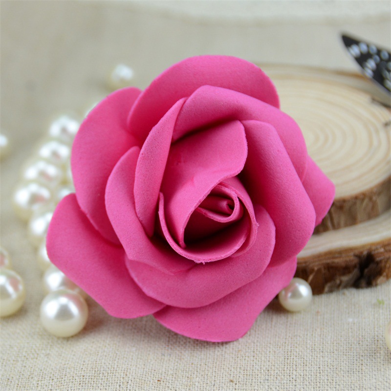 Picture of 7cm Simulated Pe Rose Head Chinese Valentine's Day Foam Rose Flower Wedding Valentine's Day Bouquet Packaging Material
