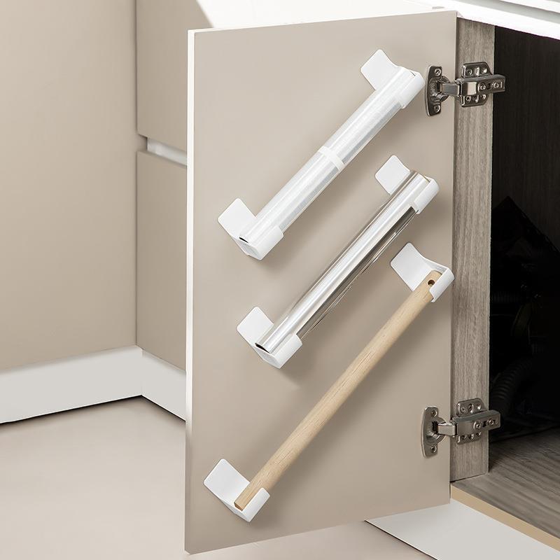 Picture of 4-piece punch-free storage bracket refrigerator side storage rack plastic wrap garbage bag cabinet storage rack