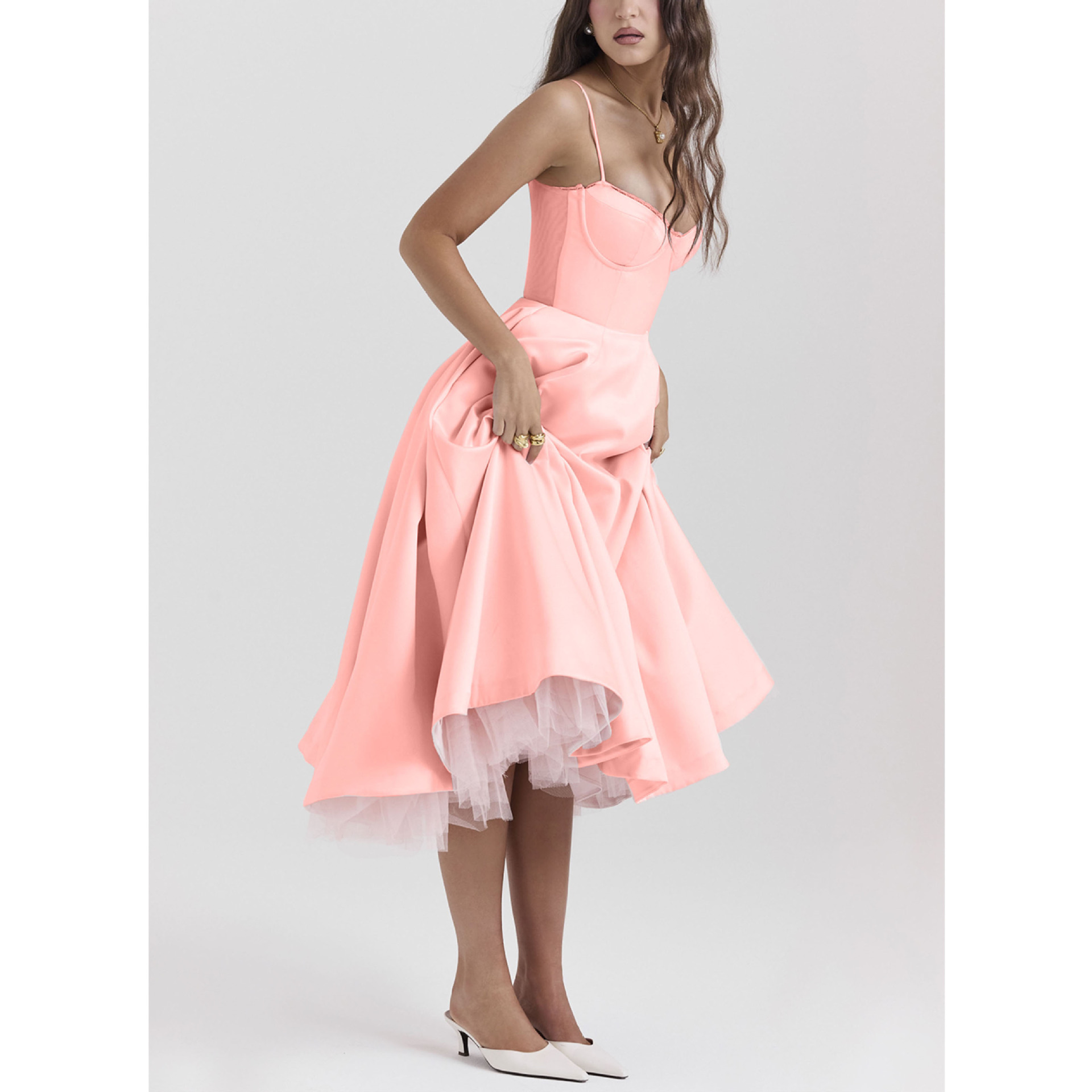 Picture of European and American sexy women's cross-border Amazon new strap V-neck sleeveless dress pettiskirt long skirt