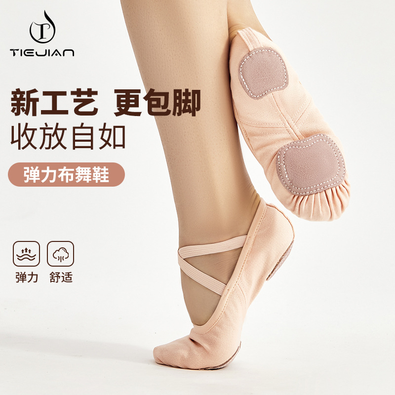Dance Shoes for Women, Soft-Soled Ballet Shoes, Elastic Fabric, Adult Classical Dance Practice Cat Claw Shoes, Yoga