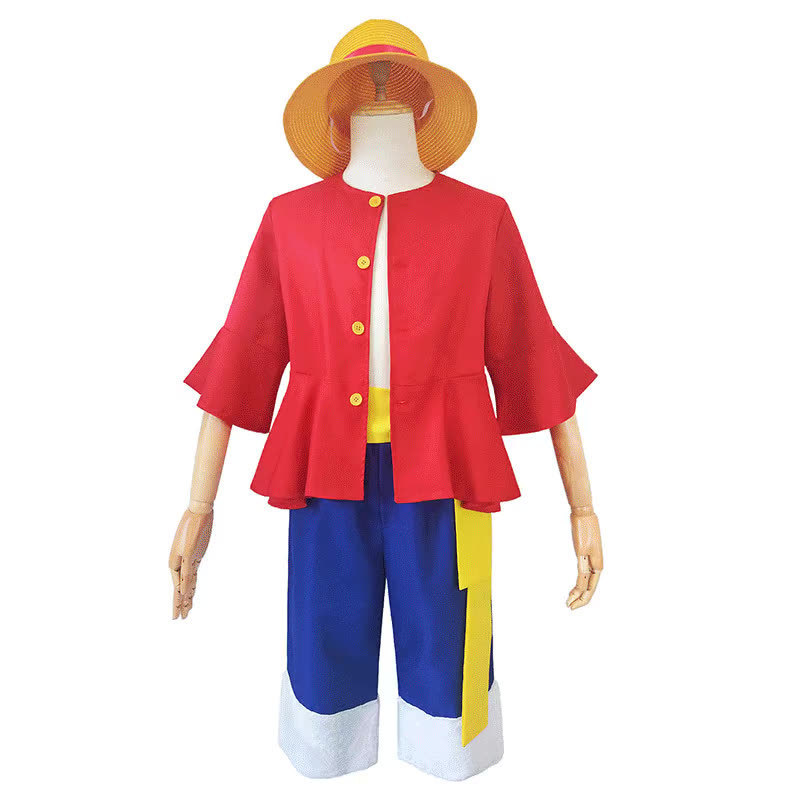Picture of One Piece King Lufei Clothes Children Two Years Later Second Generation cosplay Clothes Costume King of Navigation Lufei