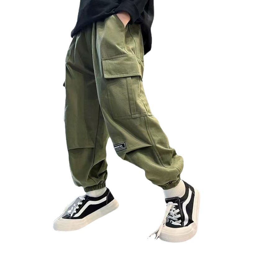 Boys' Pants Spring and Autumn 2025 New Stylish Casual Long Pants for Kids, Trendy Cargo Pants for Children in Autumn