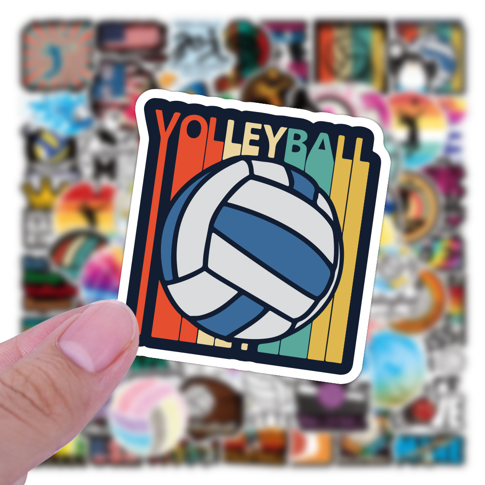 Picture of 100 new volleyball sports graffiti stickers trolley case luggage PVC waterproof stickers motorcycle stickers