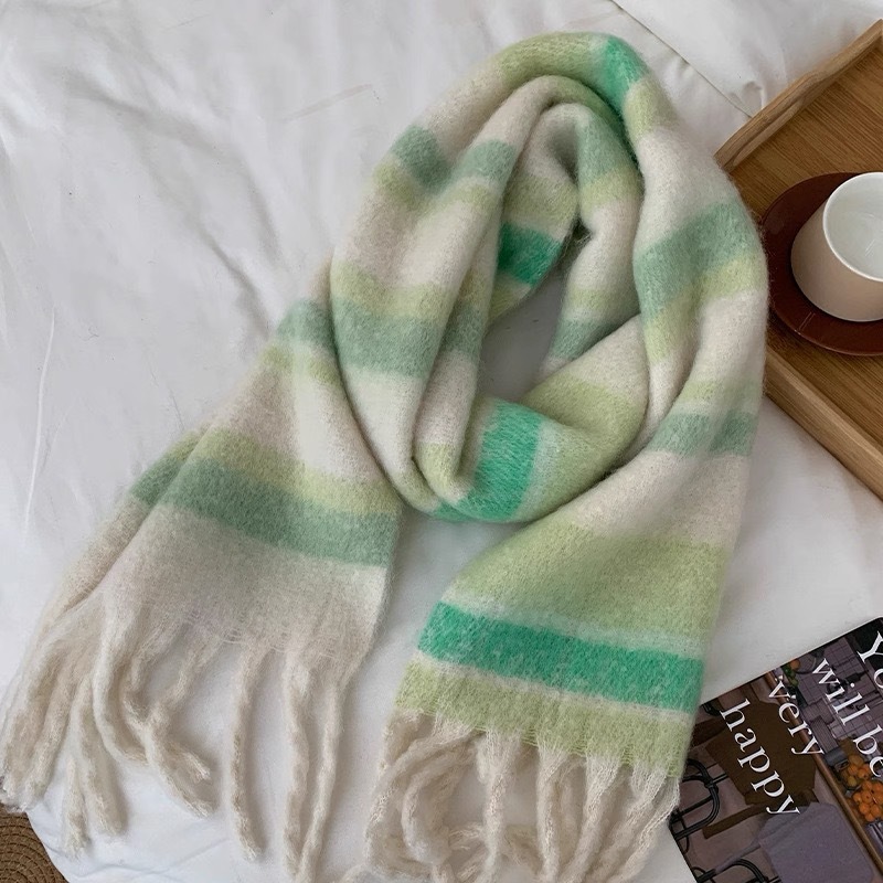 Picture of Maillard new striped scarf women's autumn and winter thickened warm neck snood student versatile solid color scarf manufacturer cross-border