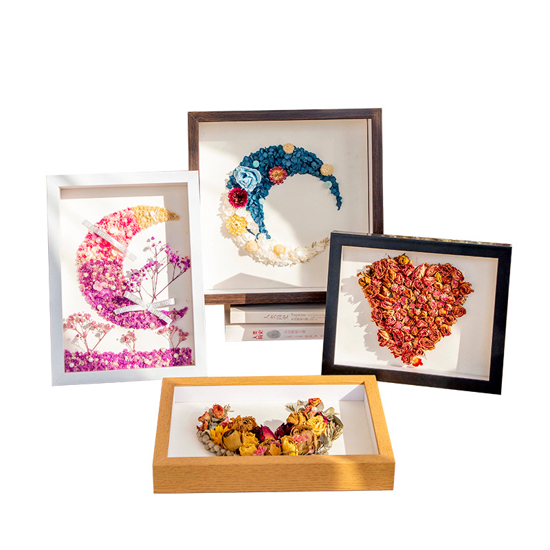 Picture of Factory wholesale dried flower photo frame stereo diy handmade paper towel rose hollow 3CM6CM specimen frame table