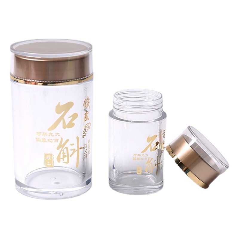 Spot Transparent Plastic Capsule Acrylic Bottle Dendrobium American Ginseng Panax Notoginseng Powder Antler Tablets Nourishing Health Care Product Bottle