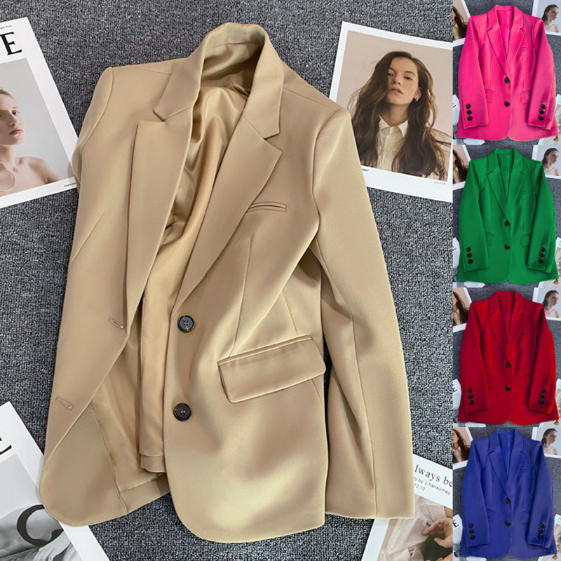 Cross-border creamy-white Suit Jacket Women's New Casual Elegant Spring and Autumn Fried Street Small Suit Top Women