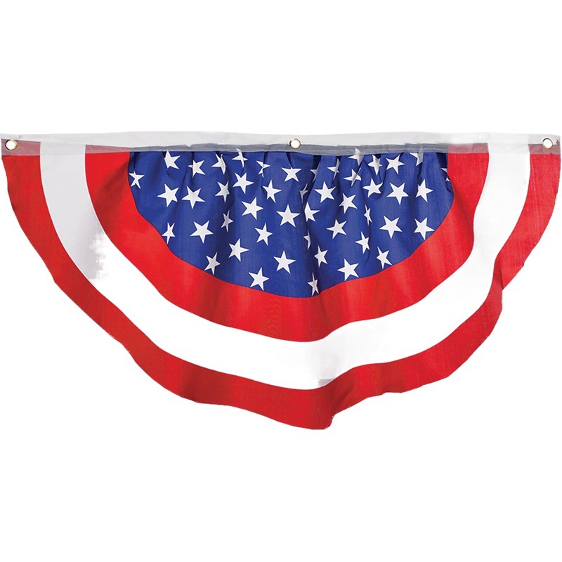 Creative American Fan-Shaped Flag Star-Striped Semicircular American Independence Day Cross-Border American Flag Decoration