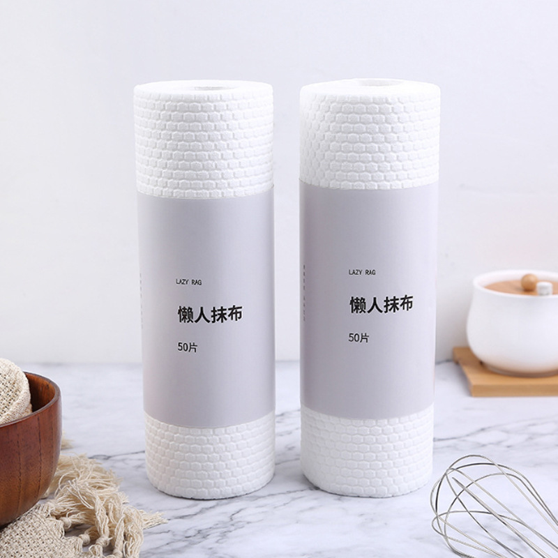 Kitchen household cleaning and oil removing kitchen paper point breaking wet and dry disposable lazy non-woven cloth dish towel