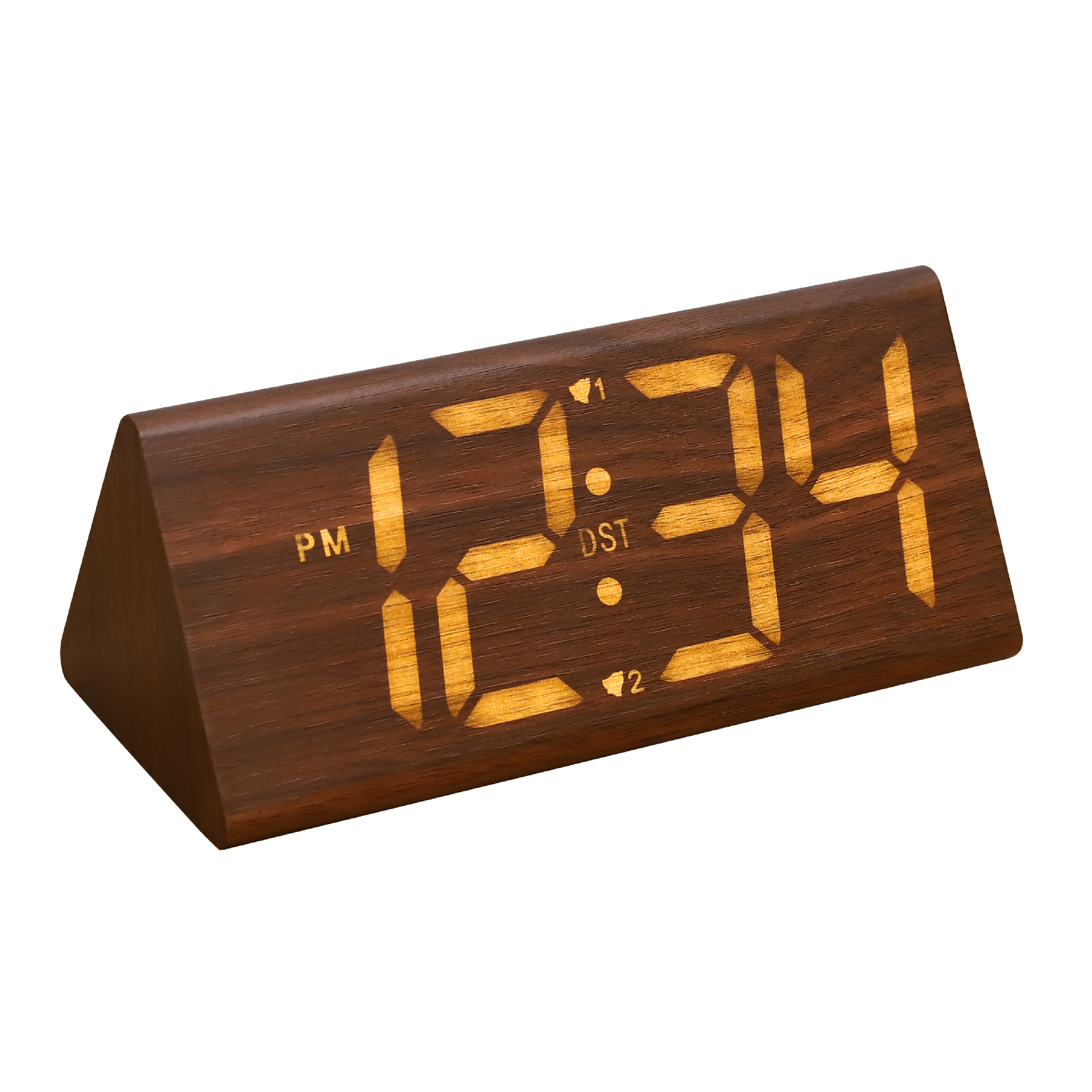 Picture of Multifunctional Perpetual Calendar Pvc Wooden Clock Digital Led Wooden Clock Student Snooze Alarm Clock Digital Desktop Clock