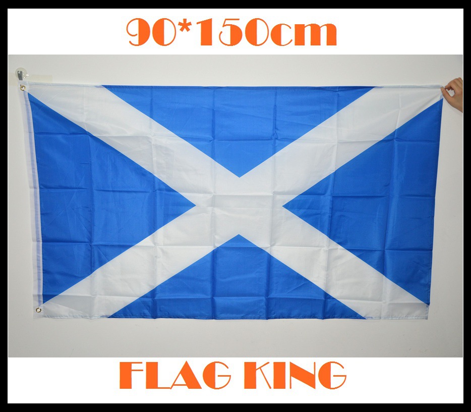 F974 in stock Wholesale 90 * 150cm 3 * 5ft Scotland Flag Scotland Flag