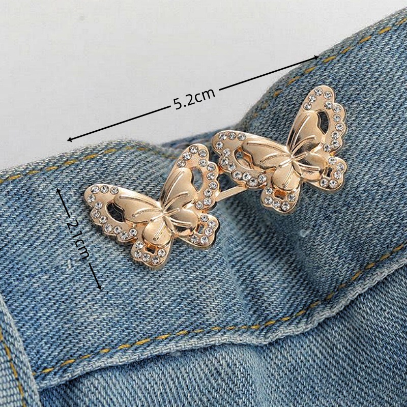 Picture of Chinese Knot Waist Buckle Pair Buckle Flat Bottom Removable Nail-free Seam-free Button Girl's Trouser Skirt Waist Size Change Artifact