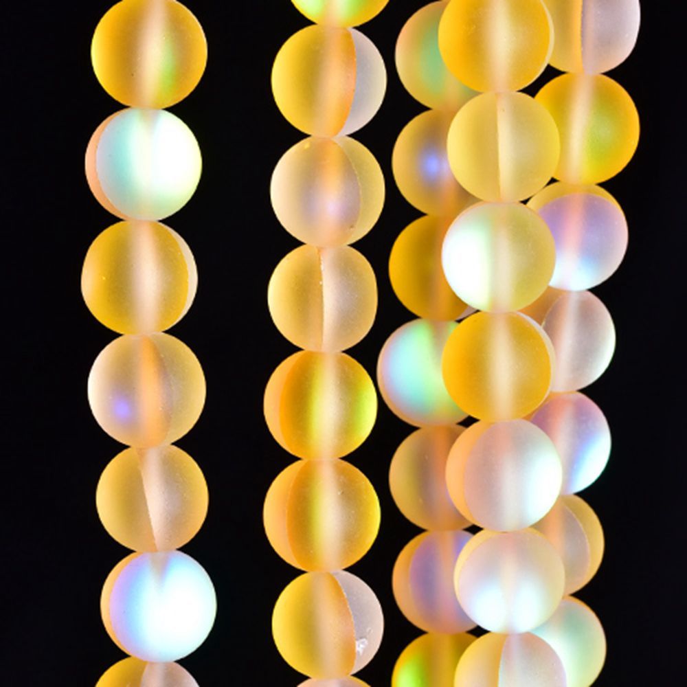 Picture of Synthetic Frosted Moonstone Loose Beads Imitation Glitter Stone Round Beads DIY Bracelet Necklace Jewelry Beaded Accessories B-003