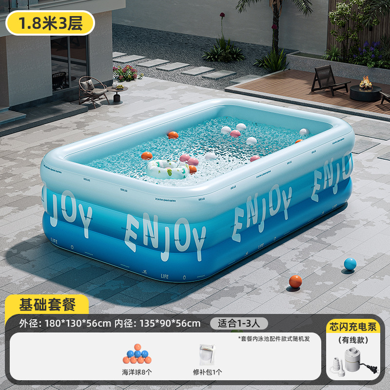 Picture of Swimming Pool Thickened Large Indoor Outdoor One Button Inflatable Swimming Pool Adult Kids Family Swimming Pool Wholesale