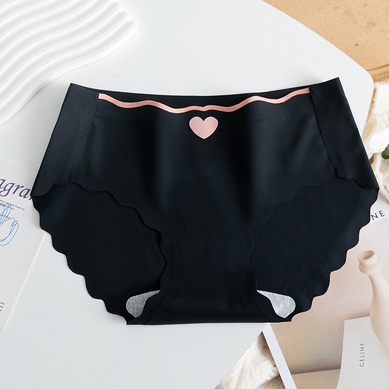 Picture of Ice Silk seamless underwear women's summer ultra-thin quick-drying breathable mid-waist antibacterial hip lifting girl student briefs women