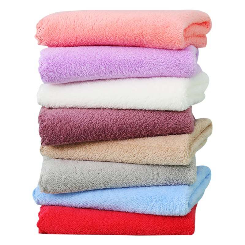 Picture of Coral Velvet Square Towel Wholesale Kindergarten Face Wash Towel Soft and Absorbent Household Kitchen Cleaning Rag Hand Towel