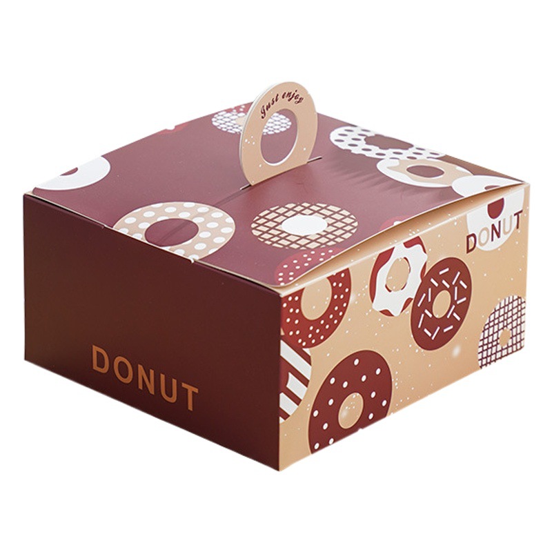 New donut box rectangular baking bread pastry box Daily Universal disposable packing box