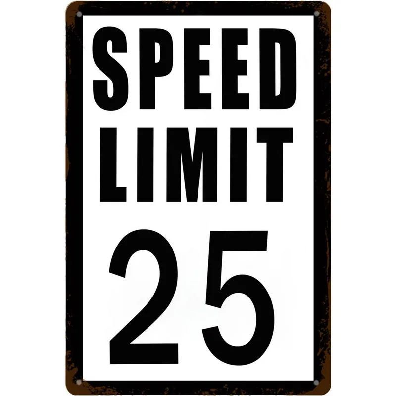 Picture of Retro No Speed Limit Sign Poster American Iron Painting Cross-Border Best-Selling Bar Cafe Wall Decoration